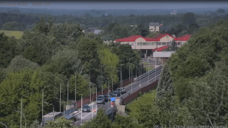 Russian family crashes through border post in attempt to escape EU