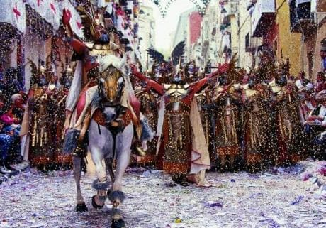 Moors and Christians in Alcoy, the show begins